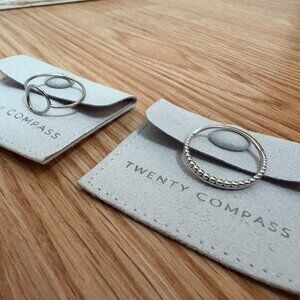 Set of 2 Twenty Compass size 8 rings